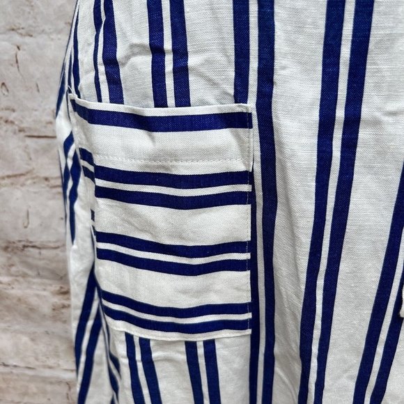 L'academie Tuscany Midi Dress in Ocean Stripe Size XXS V-Neck Coastal Beach - Picture 5 of 8